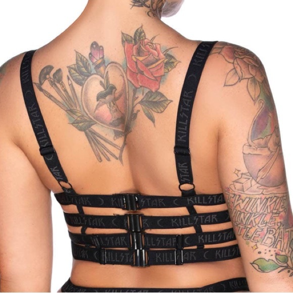 🏷️ BNWT RARE KILLSTAR SIXTH SENSE BLACK SUPER STRAPPY BRA~SM~BNWT~PALMISTRY - Picture 5 of 8